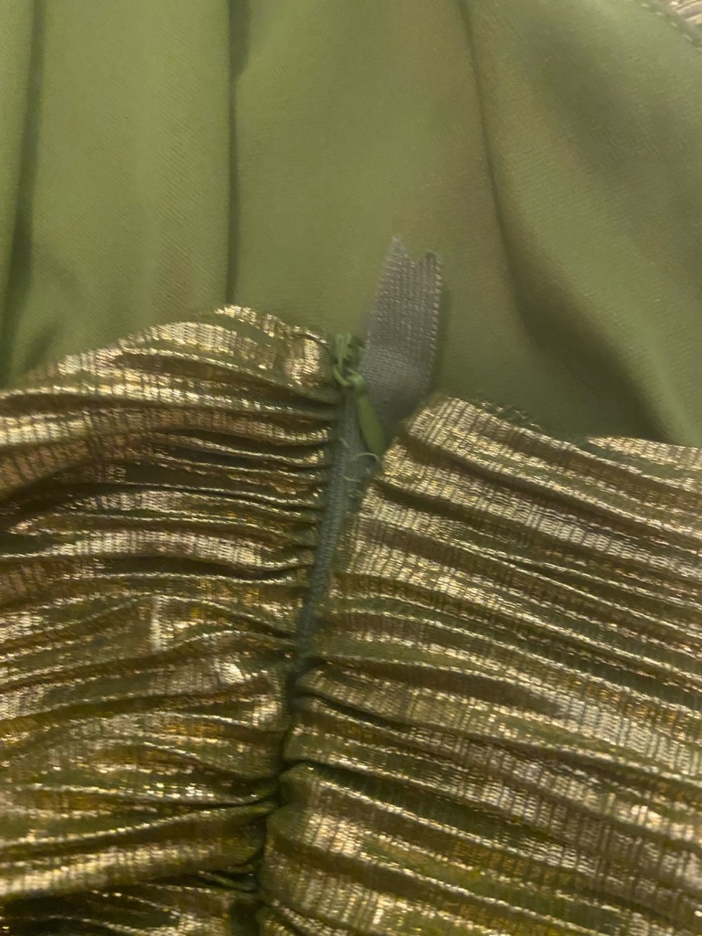 Retrofete Thalia Style Green Metallic Halter Evening Gown - Picture 7 of 16